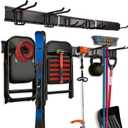 NINE FORTY Garage Tool Organizer Wall Mount - 49.5 Inches, 16" Stud Spacing, 440 LBS. Sturdy Rubber Coated Garden Tool Organizer and Storage Rack with Adjustable Hooks
