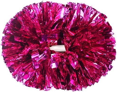 Blaward Cheerleading Pom Poms for Girls with Baton Handle, Upgrade Fluffy Cheerleader Pom Poms for Kids Adults Sport Dance Cheer Pompoms for School Game Team Spirit Cheering - 2 Pack