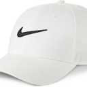 Nike Unisex Adult Dri-Fit Club Structured Swoosh Cap Hat | Mens and Womens (M/L) White