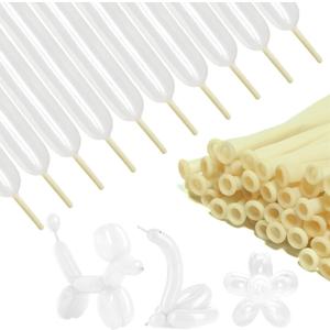 FOTIOMRG 100pcs 260 Balloons: Clear Long Balloons for Garland & Magic Twisting Animals - Premium Latex for Birthdays & Christmas Parties FOTIOMRG 100pcs 260 Balloons: Clear Long Balloons for Garland & Magic Twisting Animals - Premium Latex for Birthdays & Christmas Parties