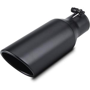 LCGP 2.5 Inch Inlet Exhaust Tip 2.5" x 4" x 12" Black Exhaust Tailpipe With Blot-On Design, Universal for Car