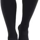 TOFLY Compression Stockings (Pair), Grade Firm Support 20-30mmHg, Opaque, Unisex, Open Toe Knee High Compression Socks for Varicose Veins, Edema, Shin Splints, Nursing, Travel, Black M