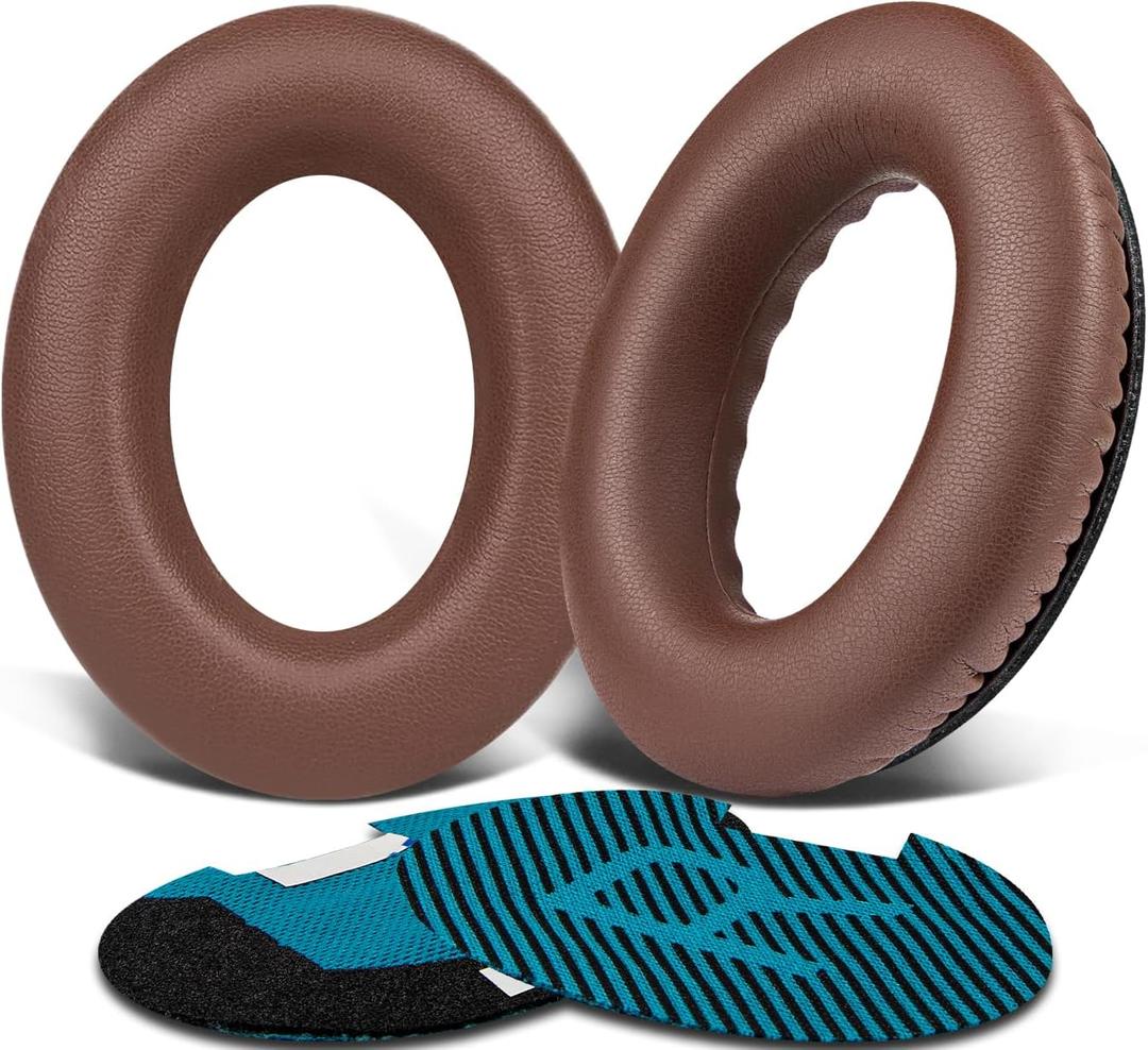 SoloWIT Protein Leather Earpads Cushions for Bose Headphones, Replacement Ear Pads for Bose QuietComfort 15 QC15 QC25 QC2 QC35/Ae2 Ae2i Ae2w/SoundTrue & SoundLink Around-Ear Series - Coffee
