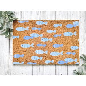 Fish Doormat Coastal Decor Beach House Welcome mat Fish Decor Beach Gift Beach Lover Gift Beachy Doormat Coastal Porch Decor 32"x20"