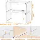 Yieach 2 Pack Acrylic Cabinet Organizer,2 Tier Stackable Shelves for Cabinets,RV Pantry Organization,Counter Space Saver Desk Organizers,Cupboard Shelf and Cabinet Stand & Risers for Mug,Cup,Dish