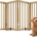 Extra Wide Dog Gates for Doorways, Bamboo Dog Gates for the House Stairs, Freestanding Pet Gates for Dogs, Doogie Puppy Fence Gate, Size: 6 Panel - 110 inches Wide