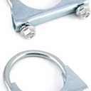 QWORK U-Bolt Muffler Tip Exhaust Hook, 2-1/4" OD 2Pcs Stainless Steel Universal Silencer Exhaust Clip
