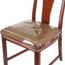 EupHHonycs 4 Pack Large Plastic Chair Covers for Dining Room Clear PVC Kitchen Chair Seat Protectors with Adjustable Belt Strap for 18''x17'' Standard Chair, Stain, Water and Kitty Scratch Resistant