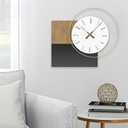 HOITUZYUS 14x20 Inches Modern Wall Clock Battery Operated, Wooden Decorative Analog Clocks with Silent Quartz, Minimalist Art Decor for Living Room, Office, Bedroom