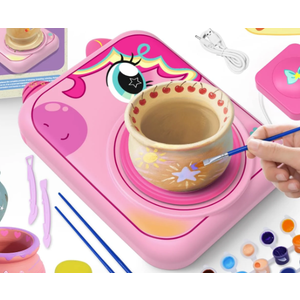 Pottery Wheel for Kids, Girls Arts and Crafts Toys for Kids Ages 8-12,Pottery Studio Craft Kit with 3 Pack Air-Dry Clay, Art Supplies for Kids Toys Girls Birthday Gift for 6 7 8 9 10 11 12+