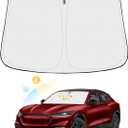 Windshield Sun Shade for 2021-2025 2026 Ford Mustang Mach-E Accessories Thicken 6-Layer Front Window Sunshade Cover Sun Visor Protector Foldable Block UV Rays Keep Vehicle Cool