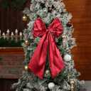 Suncalla 3 Pcs 2 FT Large Burgundy Christmas Bows Decorations Big Satin Bows Hanging Wall Decors for Room Fireplace Coquette Birthday Backdrop Bridal Shower Wedding Bachelorette Xmas Party Supplies