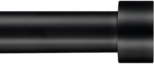 SOMINS 1 Inch Curtain Rods for Windows 66 to 120, Outdoor Heavy Duty Adjustable Curtain Rod, Indoor Modern Drapery Pole, Black, 66-120"