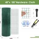 Tongmo 48" x 100' Green Chicken Wire Fencing, 19 Gauge Green Wire Fence, 1"x1" Mesh Size Metal Welded Wire Garden Fence Roll, Poultry Netting for Rabbit/Duck/Chicken