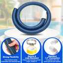 1 1/2" Swimming Pool Filter Hose for Above Ground Swimming Pool Vacuums with Hose Clamp 3FT 6FT (2 set)