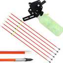 Bow Fishing Reel Kit with Arrows, Bowfishing Tool Accessories, Safety Slides for Compound & Recurve Bows (Orange)