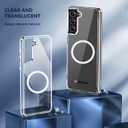 for Samsung Galaxy S21+ Plus Clear Case with Magnetic, Anti-Yellowing TPU & PC Back Cover Camera Protection, Wireless Charging Compatible