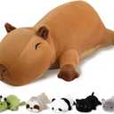 Weighted Capybara Stuffed Animals, Cute Weighted Capybara Plush, Soft Stuffed Weighted Plushie Pillow Gifts for Girls Boys(9.8" 0.8Lbs) (Small)