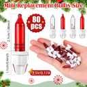 8 x Mudder 80 Count Christmas Replacement Mini Light Bulbs with Base Christmas Tree Incandescent Wire String Lights Replacement Bulbs for Xmas Indoor Outdoor Decor(Red and Warm White,2.5Vx0.17A)