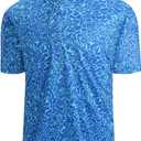 Hodaweisolp Golf Shirts for Men Dry Fit Print Moisture Wicking Performance Short Sleeve Polo Shirt (X-Large, Blue Wave)