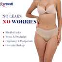 KARSWATT Super Absorbency Incontinence Underwear for Women Mid Rise Overnight Urine Leak Proof Postpartum Panties 3 Pack (Large, 3 Beige)