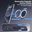 Magnetic for iPhone 16 Plus Case, Compatible with Magsafe, Suction Cup Phone Mount - 2 Screen Protectors - Camera Lens Protector, Silicone Shockproof Protective Phone Cover 6.7", Midnight Blue