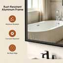USHOWER Black Arched Mirror 24x36 Inch, Arched Bathroom Mirror