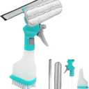 4 in 1 Window Cleaning Kit Professional Squeegee with Spray Bottle for Shower Mirror Glass Car Windshield Countertop Easy Gadget Cleaner Tool