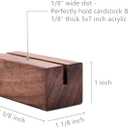 UNIQOOO 5 Pack Place Card Holders | Rustic Walnut Wood Escort Cards Display Stands | Table Number Sign & Photo Stand | Perfect for Retail Shop Cafe Home Wedding Dinner Party Events Decoration