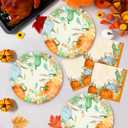 10in Thanksgiving Paper Plates Napkins Set Disposable Fall Party Dinnerware Serve 20 Person