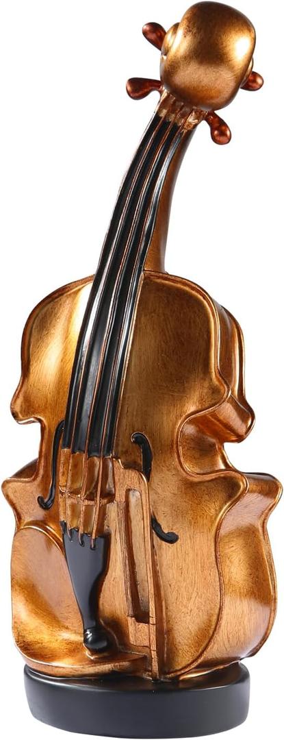 Violin Resin Art Decor - Handcrafted Musical Instrument Ornament for Home Office Desk, Vintage Style Figurine with Exquisite Carving, Elegant Home Decor Accent for Music Lovers