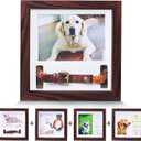 KCRasan Pet Memorial Picture Frame - Sentiment Frame for Loss of Dog or Cat Gifts - Pet Collar Frame Remembrance Sympathy Tribute Keepsake, Mahogany