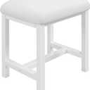 Small Vanity Stool, Cute Vanity Stools with Cushion, White Makeup Vanity Chair for Small Spaces, Living Room, Bedroom, Bathroom, Entryway, Ottoman Foot Rest for Couch Sillas Modern