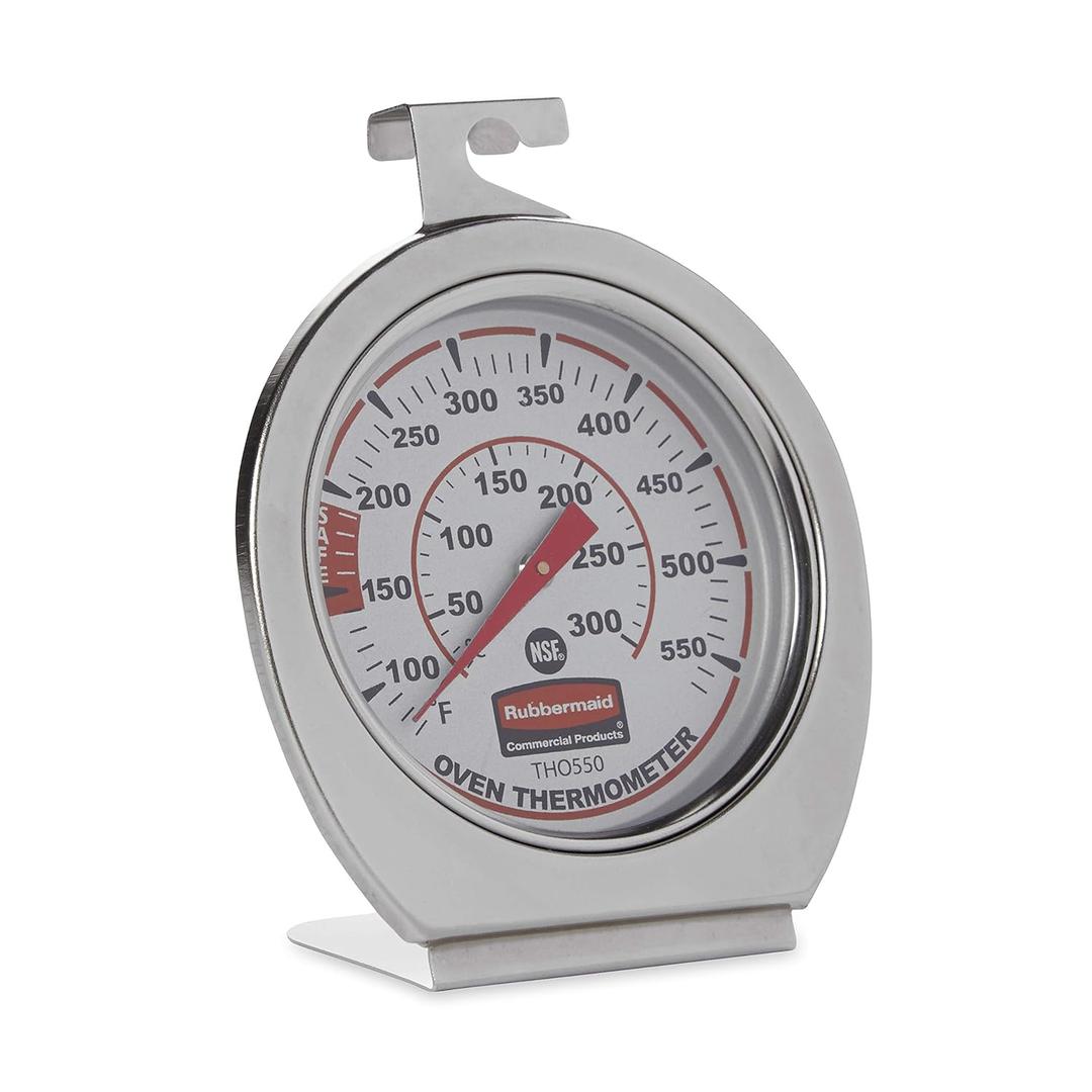 Rubbermaid Commercial Products Stainless Steel Monitoring Thermometer, Safe for Inside Oven/Grill/Smoker, 60-580F Range, Easy to Read Food Thermometer For Food Resturant/Home Cooking