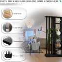 Room Divider with Shelves, Entrance Hall Partition Screen Column Floor to Ceiling - Freestanding Room Divider with Storage Shelf (A Black + Black, 31.5in / 80cm)
