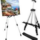 Art Easel Stand for Painting and Sign - RRFTOK Aluminum 66 Inch Metal Tripod Adjustable Portable Easels for Display - Canvas Stand for Table Top Floor Drawing for Artists Adult Holder or Teen