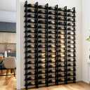 Large Wall Mount Wine Rack, 16 Tier 80 Bottle Wine Storage Organizer Display Holder, Modern Metal Wine Storage for Wine Cellars, Home Bars, Kitchens, and Dining Rooms