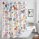Boho Rustic Farm animals shower curtain, Colorful Kid Funny Cartoon Animal Boys Kids Shower Curtain for Bathroom, Funny Farmhouse Pig Cow Cat Set Fabric Bathroom Accessories Sets with Hooks, 70X70IN
