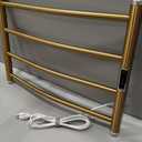 Electric Towel Warmer Rack,Heating Towel Warmer,Timer & Temperature Control,Wall-Mounted Plug-in for Bathroom,Gold,Stainless Steel,4-Bar(16.54x23.62x5.51in)