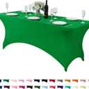 Spandex Table Cover for 6Ft or 4fT or 8ft Table Universal Fitted Stretch Tablecloth for Party, Banquet, Wedding and Events-Emerald (72" x 30" (Rectangular))