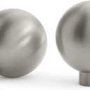 Goldenwarm 10 Pack Brushed Nickel Cabinet Knobs Brushed Satin Nickel Knobs for Dresser Round Ball Kitchen Drawer Hardware Single Hole