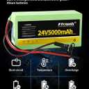 1 Pack 24V 5Ah Lithium Battery with 29.4V 1A Charger, 24 Volt Rechargeable Battery for DIY Projects