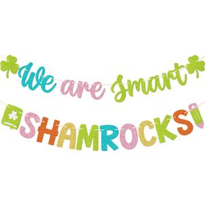 St. Patrick's Day Classroom Banner - St. Patrick's Day Decorations, March Bulletin Board Decorations, We Are Smart Shamrocks Bulletin Board Decor