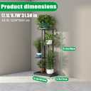 LINZINAR Plant Stand Indoor Outdoor Corner 4 Tier Metal Plant Shelf Patio Plant Rack for Garden Corner Balcony Living Room