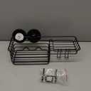 TAILI Shower Caddy Suction Cup 2 Pack with Hooks & Soap holder, Heavy Duty Shower Organizer for Bathroom, No Drilling Bathroom Organizer with Large Capacity, Black Metal Storage Basket