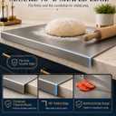 2026 New 100% Pure Titanium Cutting Board with 90° L-Shaped Counter Lip, Anti-Slip Chopping and Kneading Board for Meat, Fruit, Vegetables, Bread Dough and Baking (20"x16"), 16"L x 12"W