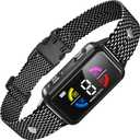 No Shock Rechargeable Dog Bark Collar with 8 Adjustable Sensitivity, Smart Anti Barking Collar with Beep and Vibration Modes for Large Medium Dogs (Black)