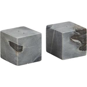 Mud Pie Grey Marble Cube Salt Pepper; 2" x 2"