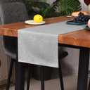 Table Runner 13 x 108 Inches Long, Cotton Linen Farmhouse Style Grey Table Linen for Kitchen Dining Coffee Table Parties Wedding Home Decor (Modern-Grey, 13 x 108)