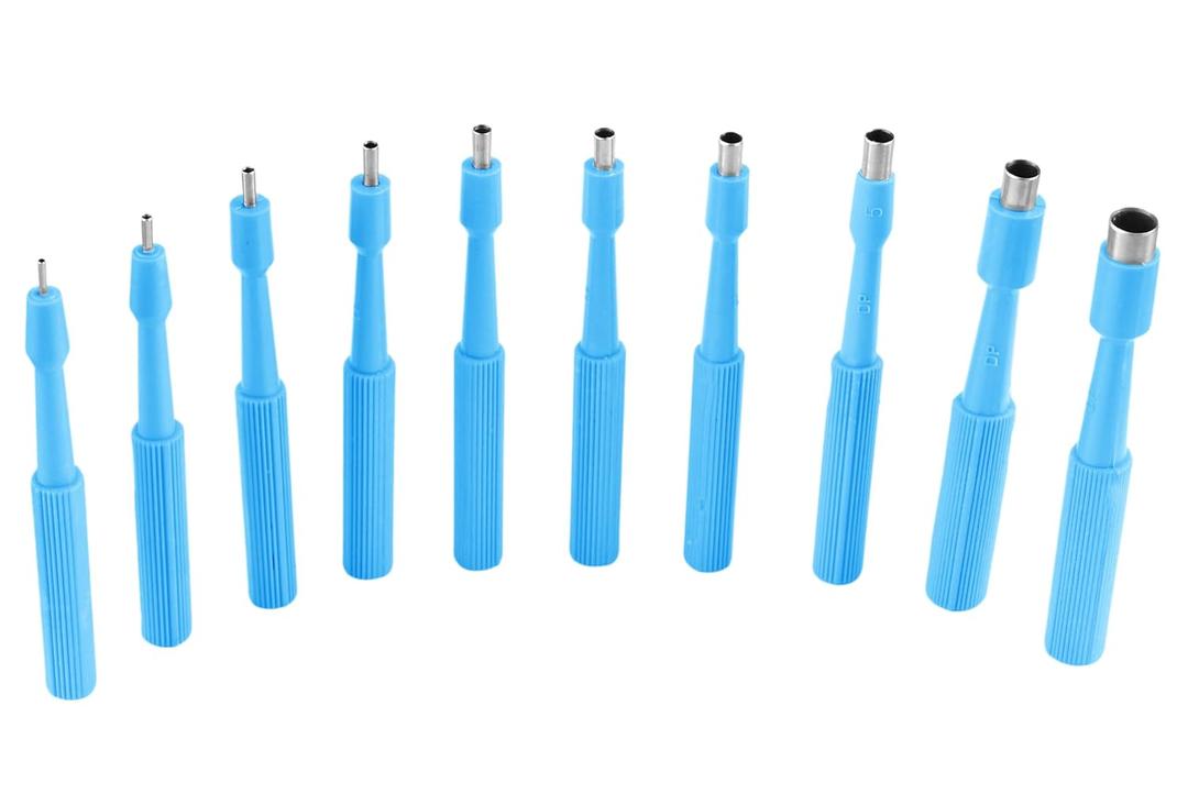 Disposable Biopsy Punch Curettes - Set of 10 - Sterile Biopsy Dermal Punch Curette for Piercing with Protective Handle (3 mm)